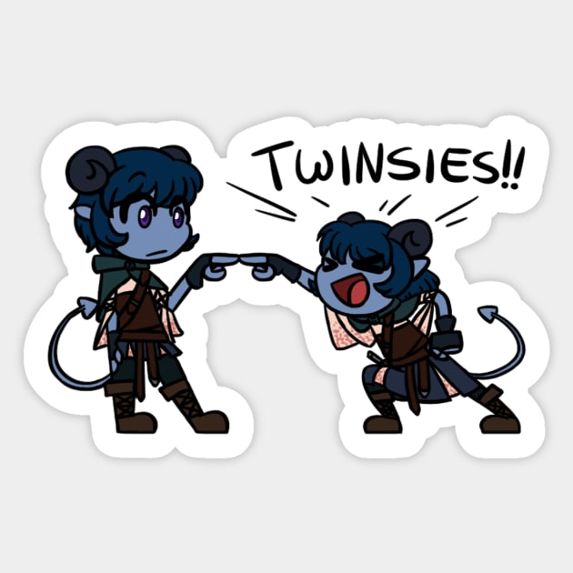 Blue Tiefling Twins Sticker by BluRabbit